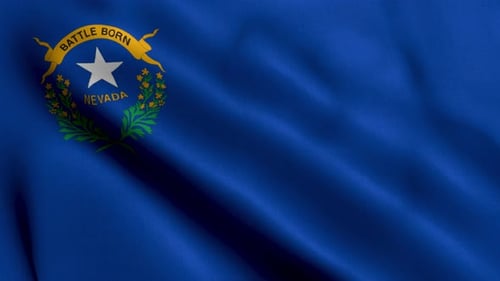 Nevada State Flag Waving Seamless Loop Animation