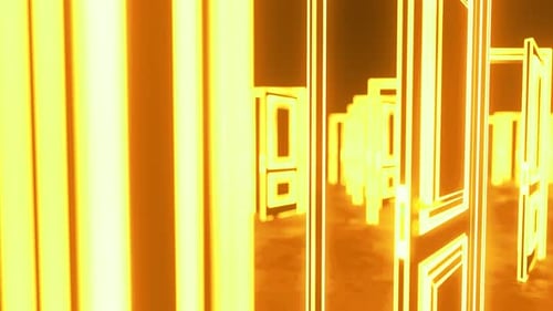 Portes lumineuses s'ouvrant sur une lumière blanche