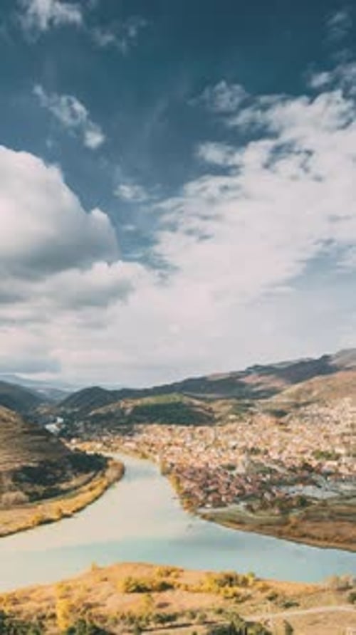 Mtskheta Georgia Top View Skyline