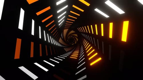 Orange And White Neon Spiral Lights Move Background Vj Loop In 4K