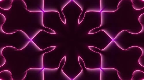 Neon Geometric Kaleidoscope Tunnel Abstract Background