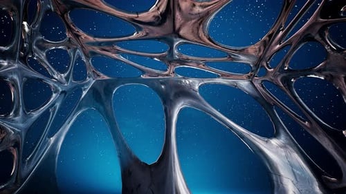 Chrome Network Futuristic Interior Space Loop 4k