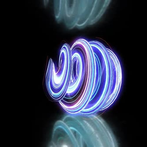 Abstract Neon Light Spiral Rotation Loop