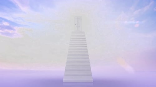 Staircase to an Opening Door Animation