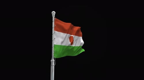 Realistic Waving Niger Flag 3D Animation