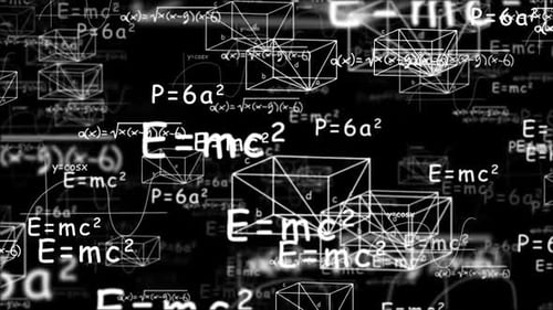 Mathematical formulas and geometry diagrams background