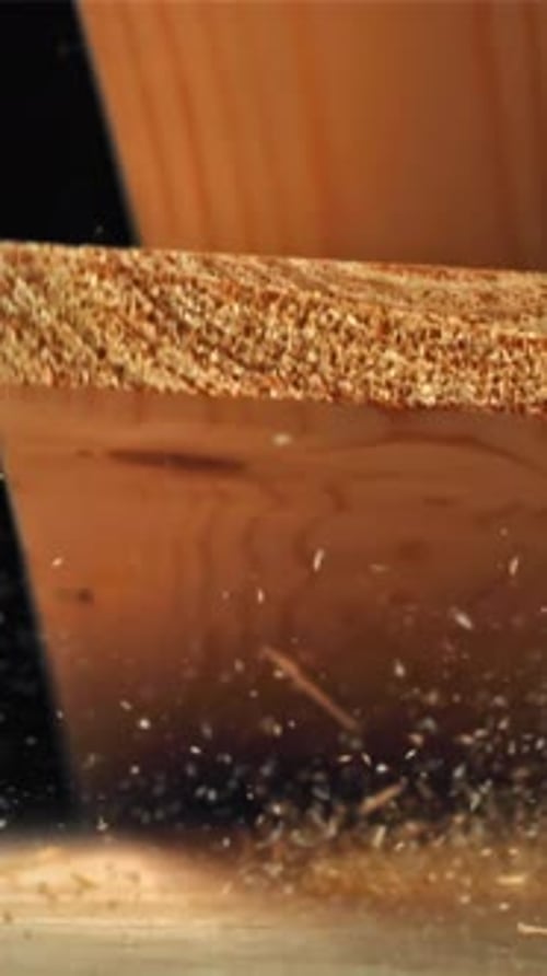The Planks Fall on the Carpenter's Table Filmed on a Highspeed Camera at 1000 Fps