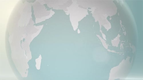 Minimalist Rotating Globe Zooms to Highlight Kenya Country Map