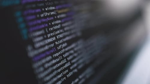 Makro-Bildschirm mit Code