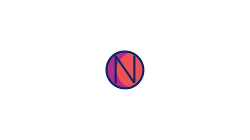 Flat Design Letter N Logo Reveal Animation