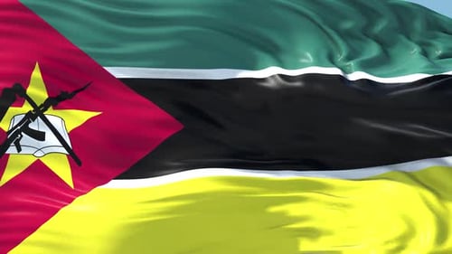 Seamless Waving Mozambique Flag Loop Animation