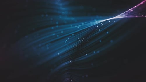 Abstract Dark Blue Light Stream Bokeh Fiber Optics Background Design Technology Digital Network Text