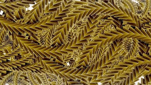 Abstract 3d geometric pattern with golden arrows