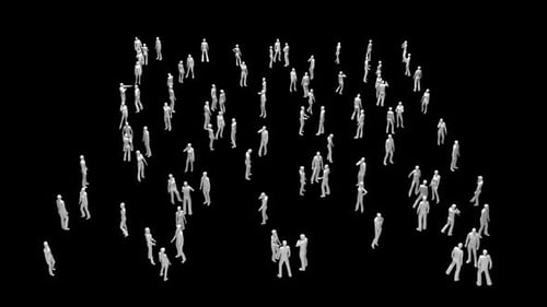 Animated Abstract Crowd of People Seamless Loop