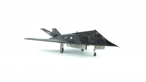 Rotating View of a Stealth Fighter Model Aircraft
