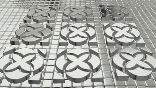 Schwebender Hintergrund mit silbernen Würfeln, einzigartiges Design, 3D-Rendering, Exklusiv, Reflexion, Formen
