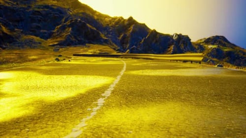 Road By the Sea in Sunrise Time