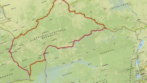 Animated Map Highlighting Central African Republic Border