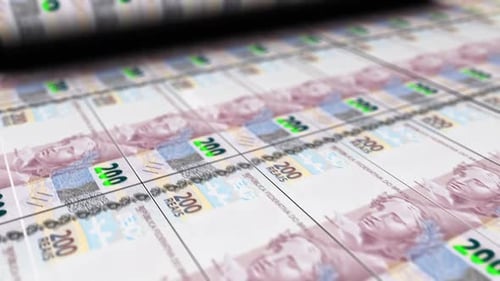 Dazzling 200 Brazilian Real Note Vertical Seamless Loop