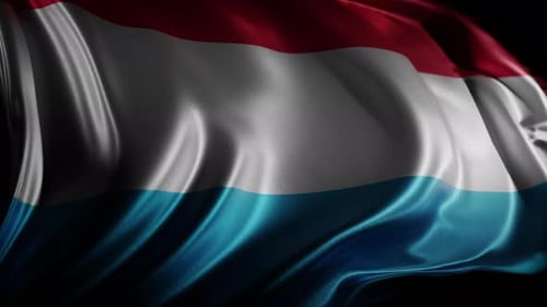 Seamless Loop of Realistic Waving Luxembourg Flag