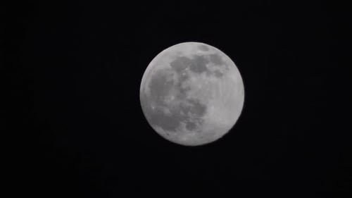 The full moon moves quickly in the dark sky. Werewolf full moon. Dramatic sky view, time lapse