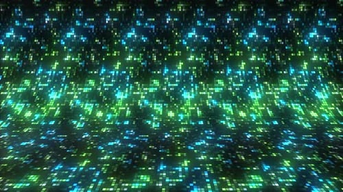 Glowing Digital Pixels Data Flowing Futuristic Background
