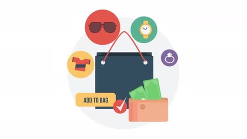 Online Store Products and Shopping 2D Motion Graphics Animation