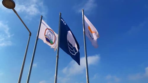Flags Against a Clear Blue Sky