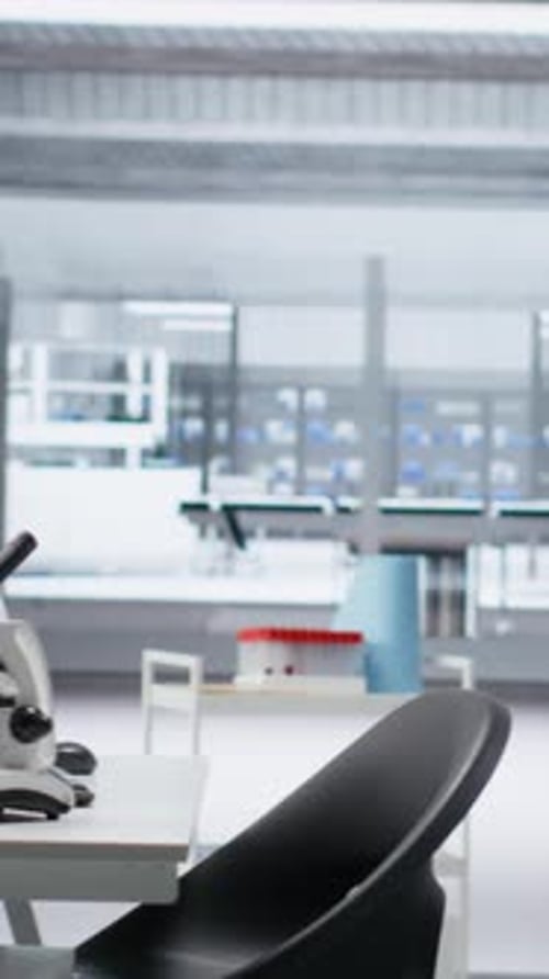 Modern Laboratory With Scientific Equipment on White Table