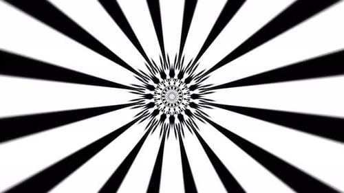 Kaleidoskopisches Muster mit blinkenden Strahlen