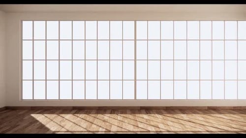 Modern Minimalist Interior with Moving Sunlight and Shadows Time-Lapse