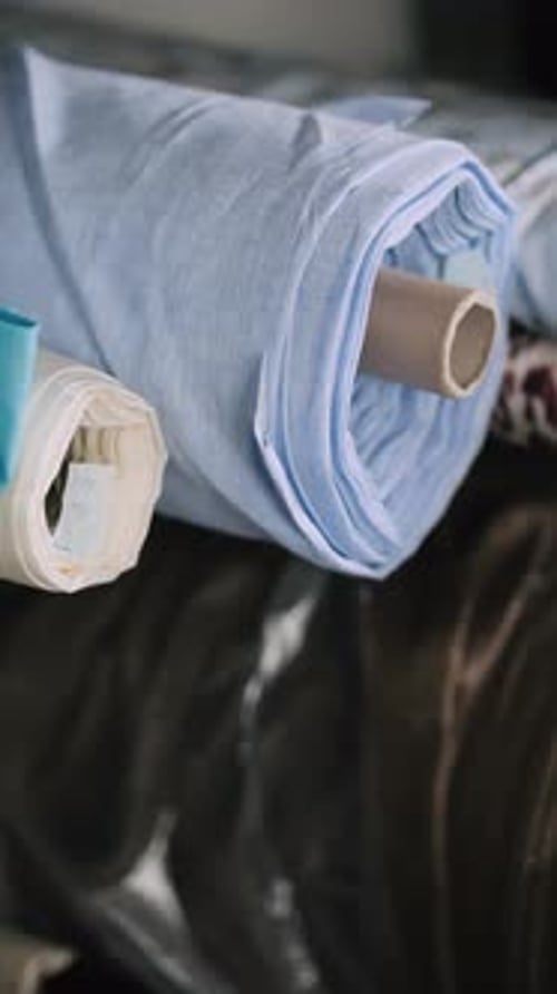 Colorful Rolls of Fabric for Design Manufacturing