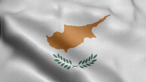 Cyprus National Flag Waving Loop Background