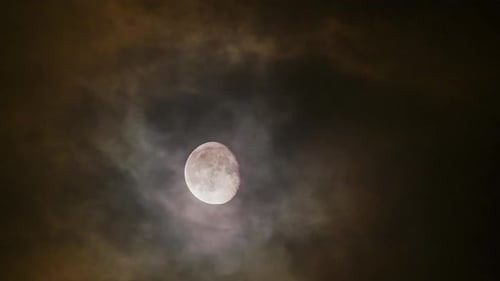 Full Moon and Clouds at Night