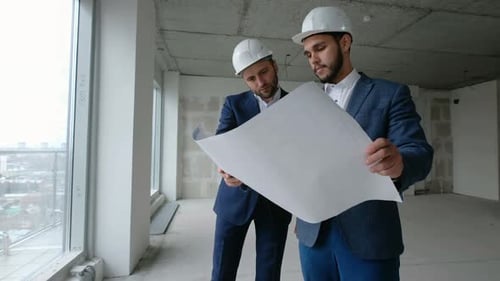 Construction Business Engineers Checking Site