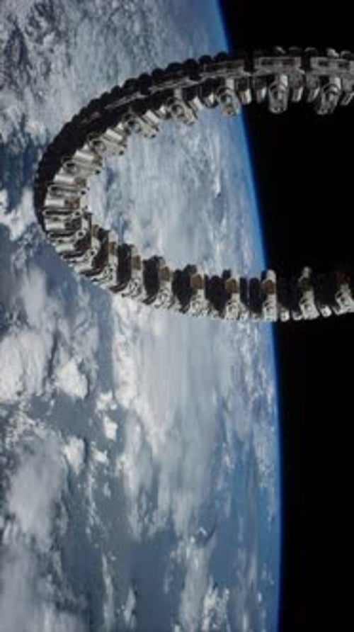 Futuristic Space Station on Earth Orbit