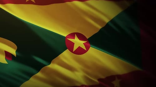 Realistic Waving Grenada Flag Loop Background