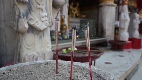 Incense burning in a Buddhist temple