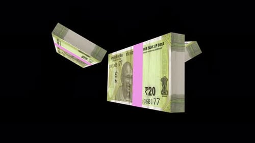 Animation rotative en monnaie indienne de 20 roupies