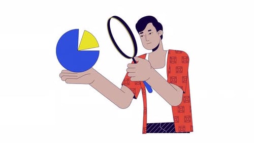Data Scientist Magnifying Glass Line 2D Animation