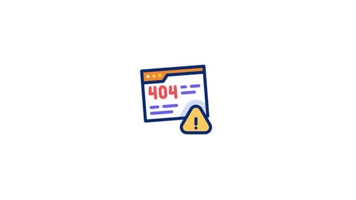 404 Error Web Page Flat Design Animation