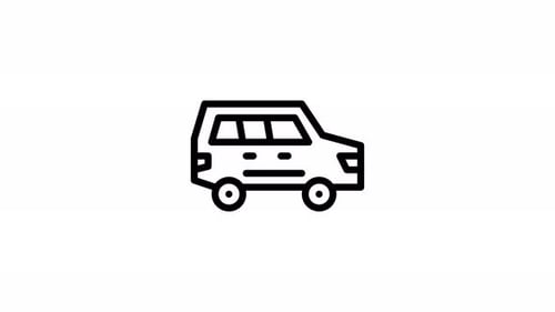SUV line icon animation