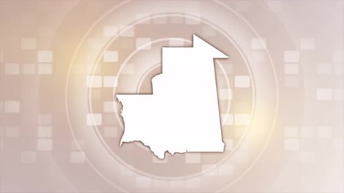 Modern Mauritania Map Outline Drawing Animation