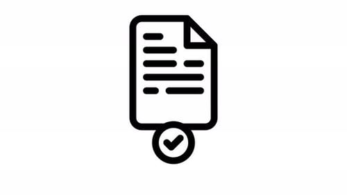 Approved Document Checkmark Icon Flat Animation