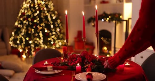 Setting a Beautiful Christmas Dinner Table at Home