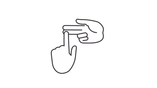 Animated counting on fingers hands line icon