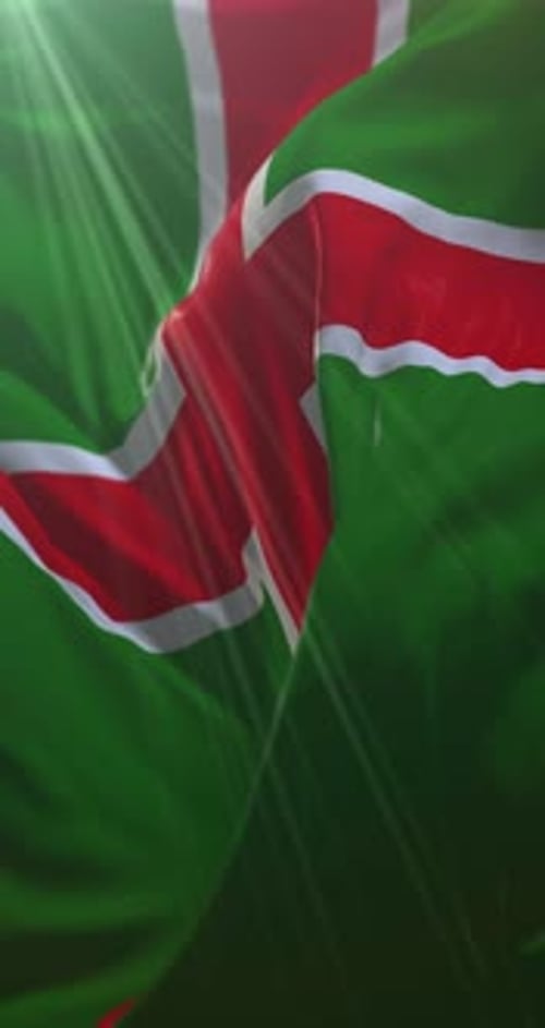 Republic of Karelia Flag Waving Animation with Sunrays