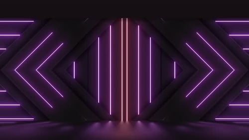 Dynamic Neon Geometric Light Loop Background