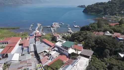 Aerial View of San Juan La Laguna by Lake Atitlán, Guatemala