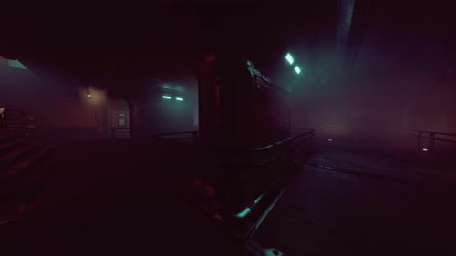 Empty Corridor with Reflective Wall